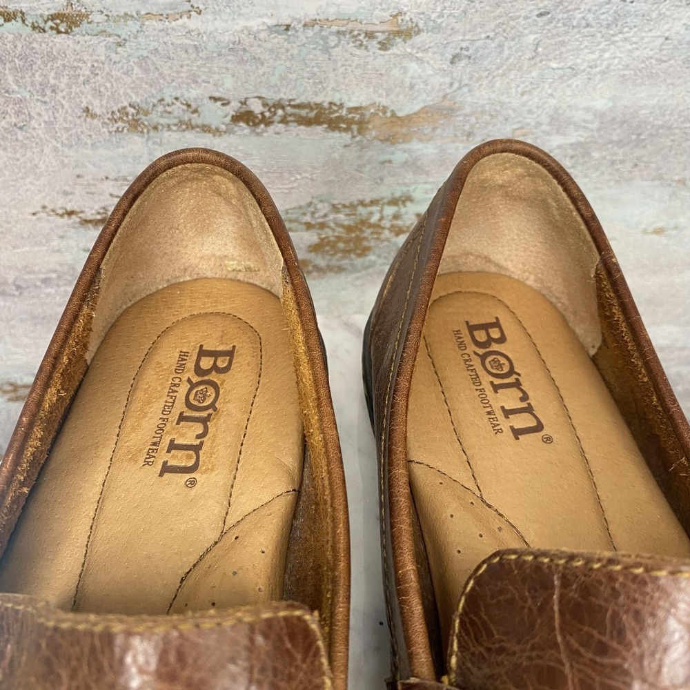Born Shoes Mens Size 11 Brown Leather Penny Loafers Slip On Casual Comfort - Picture 9 of 11